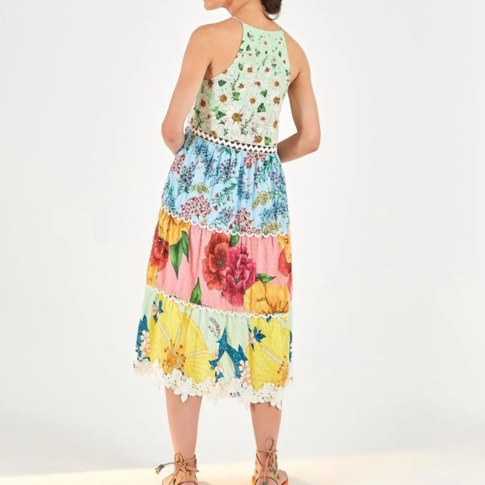 Farm Rio Mixed Floral Midi Dress - Picture 3 of 8